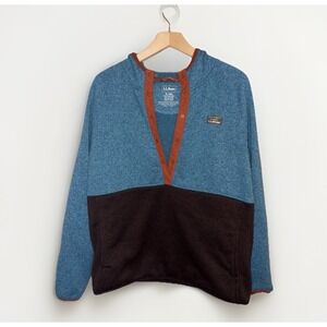 L.L. Bean Hoodie Women's XL Fleece Lined  Blue Gray Long Sleeve Outdoor Hiking